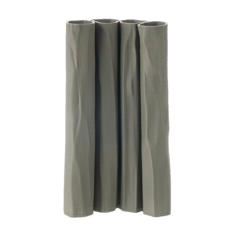 3D Printed Abstract Ceramic Vase - 13" - Gray