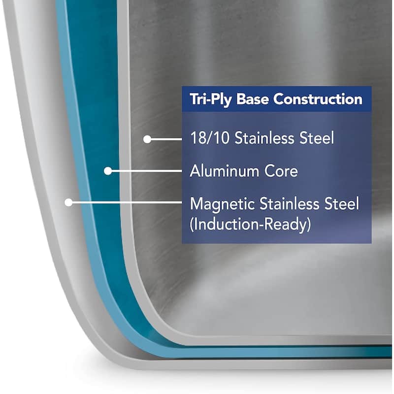 Tramontina 80116/009DS 3-Quart Tri-Ply Clad Covered Braiser, Stainless Steel