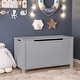 preview thumbnail 1 of 8, Kids Wooden Toy Box Storage with Safety Hinged Lid for Ages 3+ (Gray) Light Grey