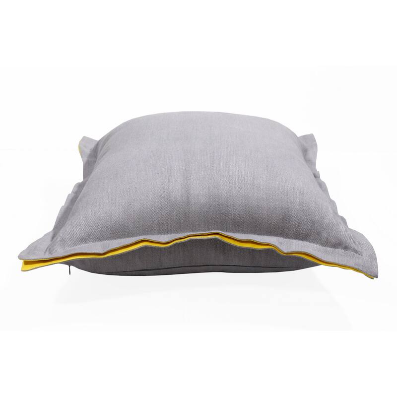 Sevita Hand-Woven Solid Linen Throw Pillow, 20" x 20"