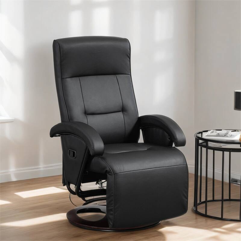 PU Recliner w/135° Adjustable Backrest, Footrest, Padded Seat&Armrests