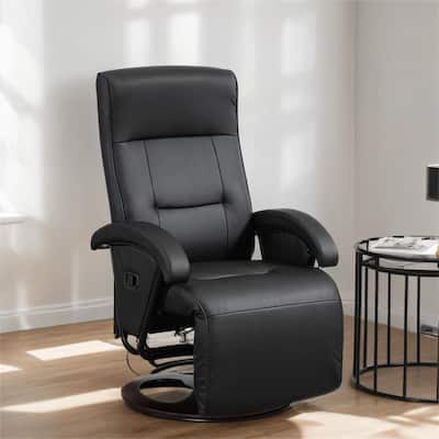 PU Recliner w/135° Adjustable Backrest, Footrest, Padded Seat&Armrests