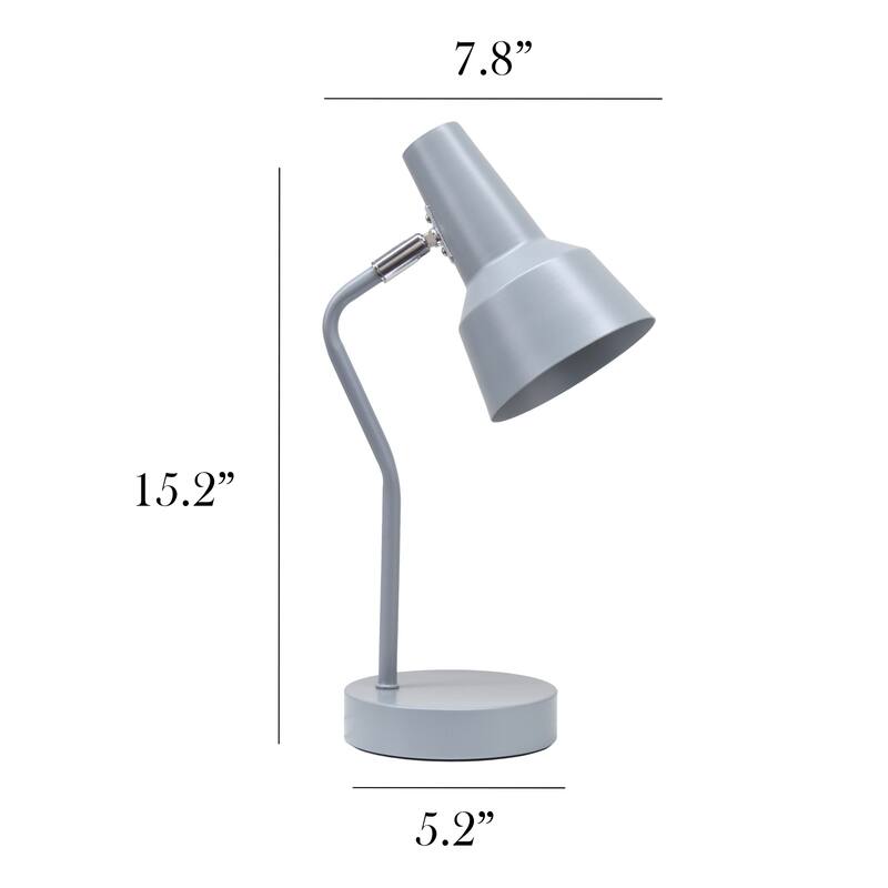 Desk Lamp with Cone Shade and Gooseneck - 15.25" - Gray