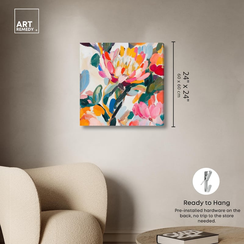 Lively Flora I Canvas by Art Remedy, Gallery Wrapped