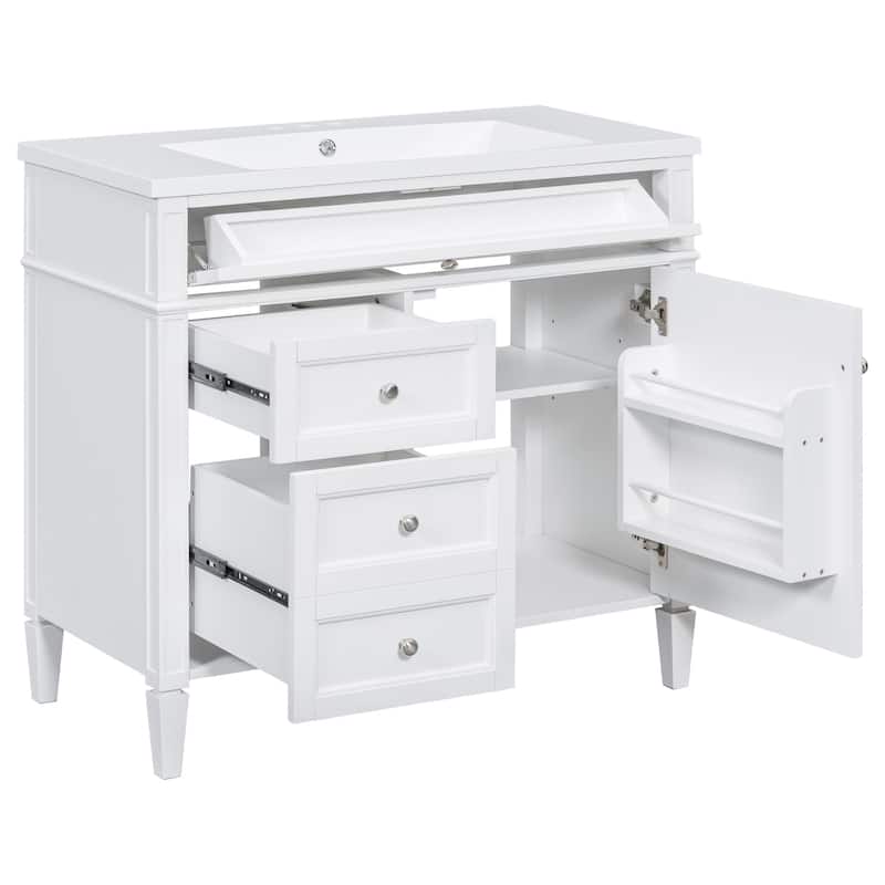 30/36 inches Freestanding Bathroom Vanity Set with Integrated Sink and Drawers
