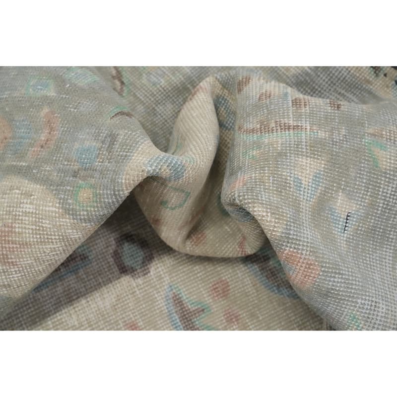 Hand Knotted Oriental 100% Wool Carpet Traditional Floral Beige & Ivories Tabriz Area Rug - 13' 0'' X 9' 6''