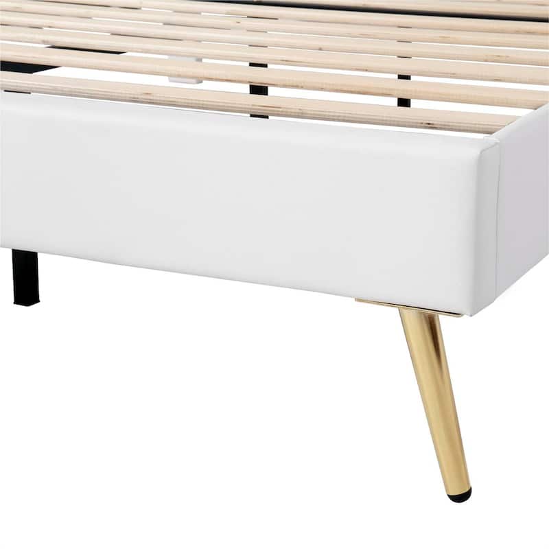 Queen Size Princess Upholstered Bed Frame with LED Lights