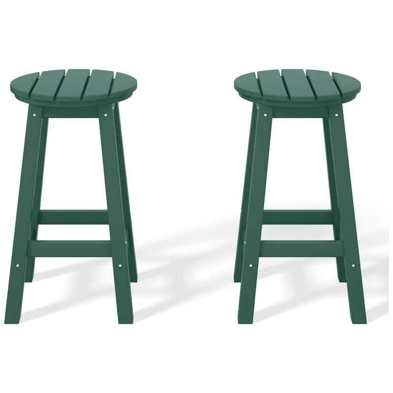 Laguna Hdpe All Weather Outdoor Patio 24" Round Counter Stool (Set Of 2)