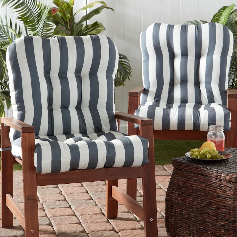 Outdoor 21 x 42-inch Seat/Back Chair Cushion (Set of 2) (Cushions Only)