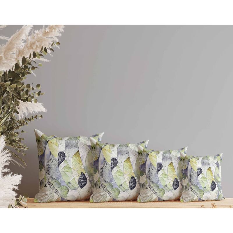 Rock Heaven Indoor/Outdoor Reversible Throw Pillow Green and Grey