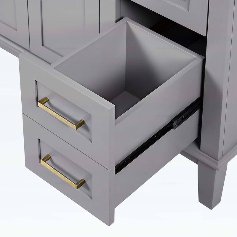 Modern Bathroom Vanity with Ceramic Sink,Soft Close Doors,and Ample Storage for Small Bathrooms