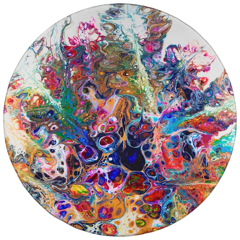 Addison Indoor/ Outdoor Karina Abstract Washable Area Rug