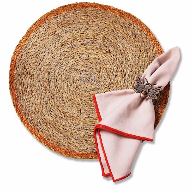 Overstitch Seagrass Placemat in Lavender Purple Wipe Clean Everyday Use 15x15 Inches