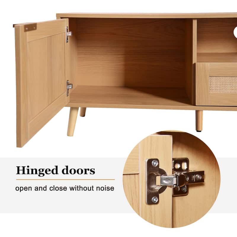 85'' MDF TV Stand with Solid Wood Legs - 78.74" x 14.60"