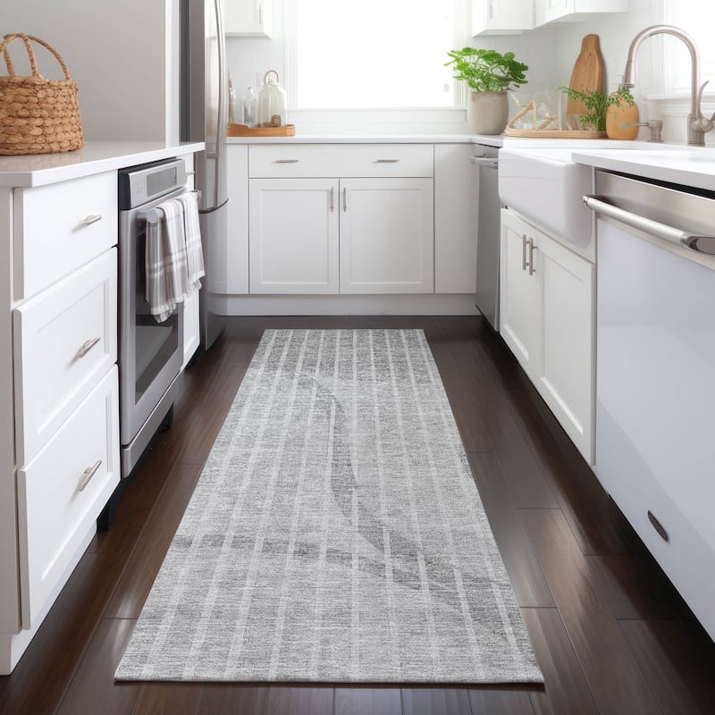 Machine Washable Indoor/ Outdoor Chantille Contemporary Rug - Gray - 2'3" x 7'6"