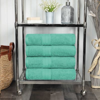 Superior Cotton Solid Highly-Absorbent Bath Towel - (Set of 4)