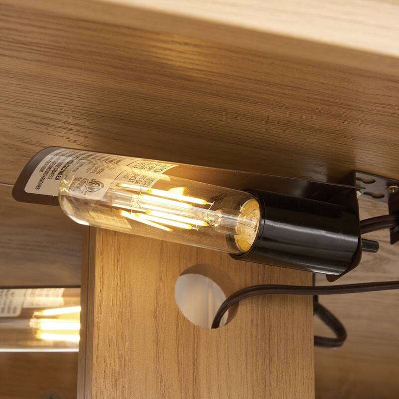 Display cabinet with tempered glass door