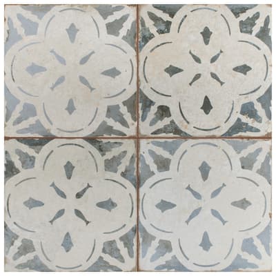 Merola Tile Kings Aurora Blue 17-5/8" x 17-5/8" Ceramic Floor and Wall Tile