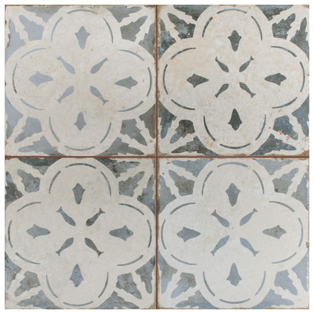 Merola Tile Kings Aurora Blue 17-5/8" x 17-5/8" Ceramic Floor and Wall Tile