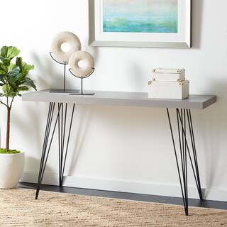 Safavieh Wolcott Grey/ Black Lacquer Console - 55" x 17.5" x 32"
