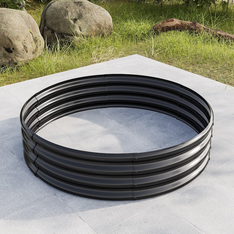Countryside Style Garden Bed with Round Structure Design Double Layer Anti Corrosion Galvanizing, for Flower Planters Gardening