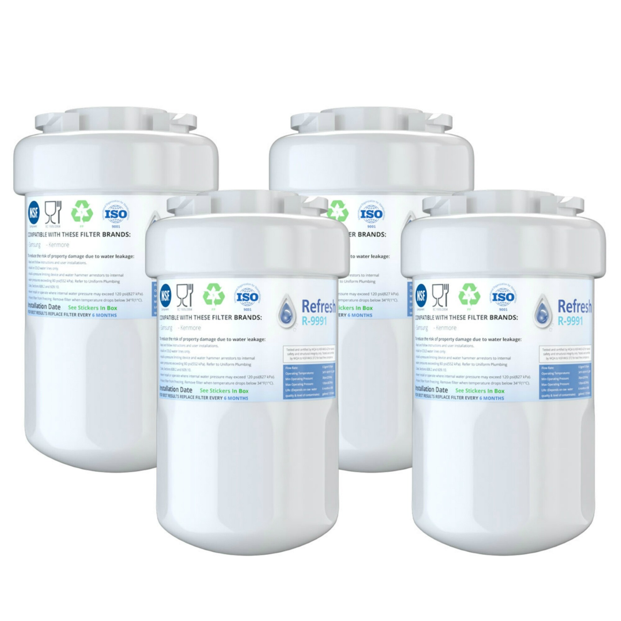 Replacement Water Filter For Ge Gshf6kgzbcbb Refrigerator Water Filter By Refresh 4 Pack White Overstock 24014812