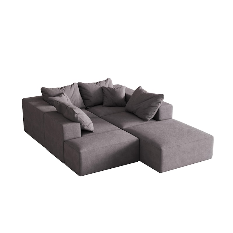 Living Room Modular Couch Chenille Upholstered Sectional Sofa Set