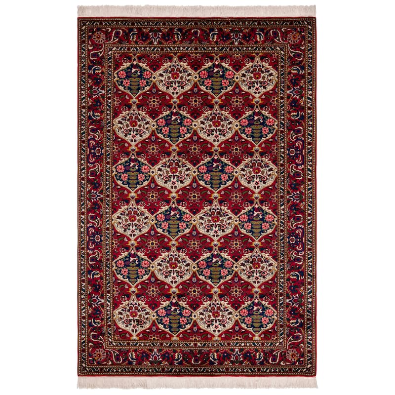 SAFAVIEH Hand-knotted Rosabela Elvina Traditional Oriental Wool Rug - 6' x 9' - Burgundy/Ivory