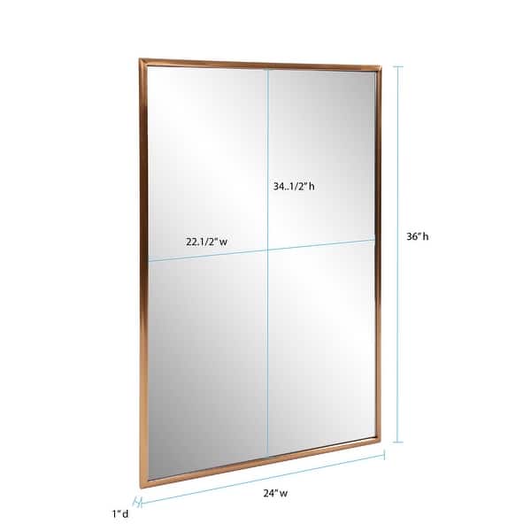 dimension image slide 1 of 2, Allan Andrews Rectangular Decorative Stainless Steel Framed Wall & Accent Mirror