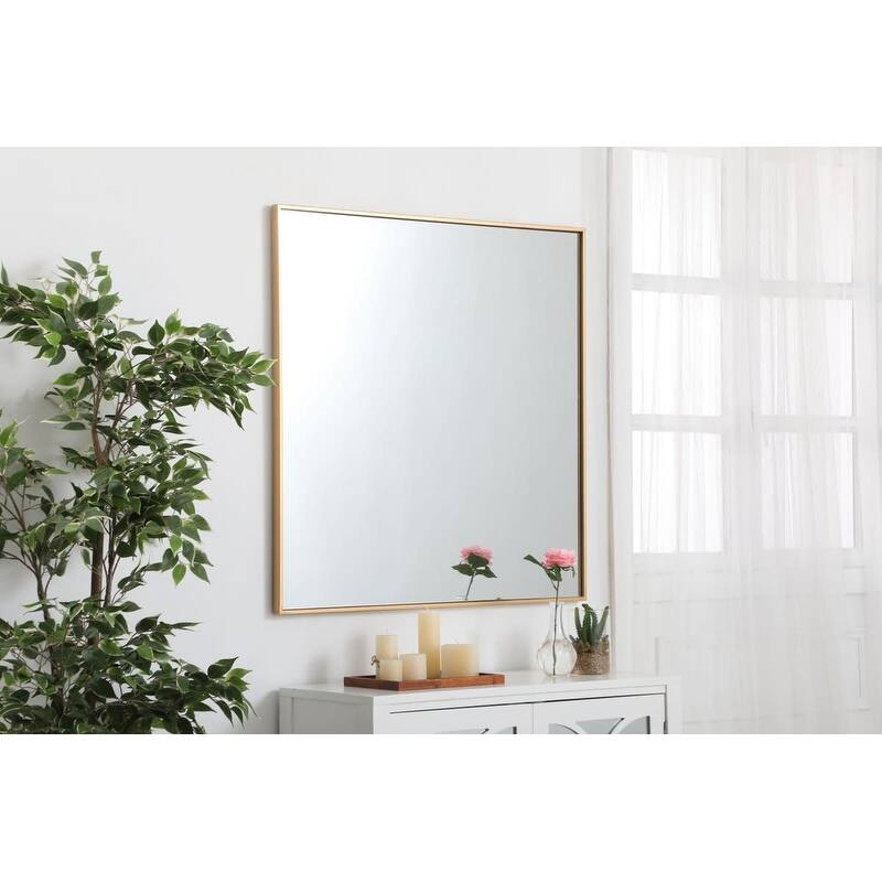 Elegant Lighting Eternity 36" x 36" Rectangular Beveled Metal Framed