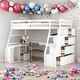 preview thumbnail 28 of 37, Modern Twin Size Loft Bed With 7 Drawers,2 Shelves and Desk,Sturdy Construction