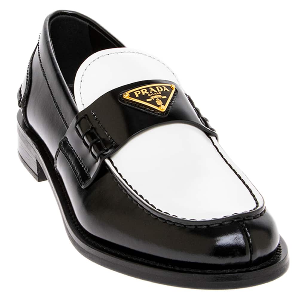 Prada Two-toned Brushed Leather Ankle Boots