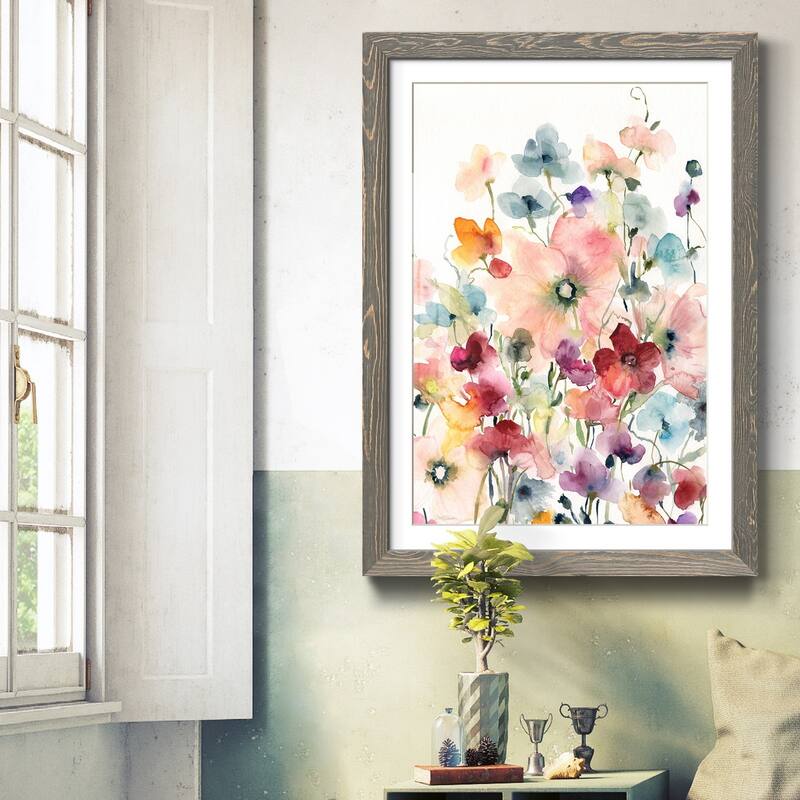 Poppies and Sweetpeas-Premium Framed Print - Ready to Hang