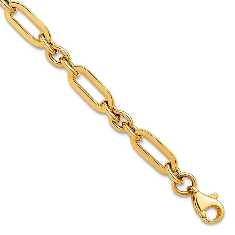 Curata 10k Yellow Gold Italian 7.25" 4.5mm Polished Oval Links Bracelet