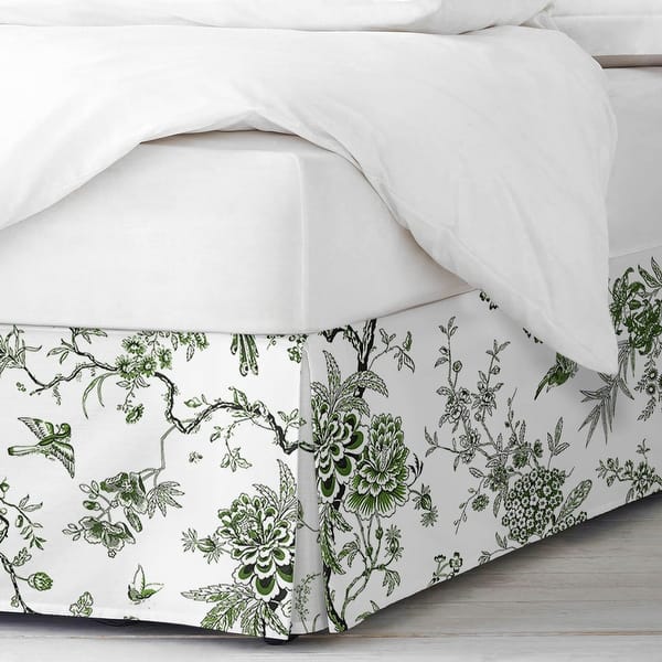slide 2 of 6, Tree Top Avocado Cotton Bedskirt