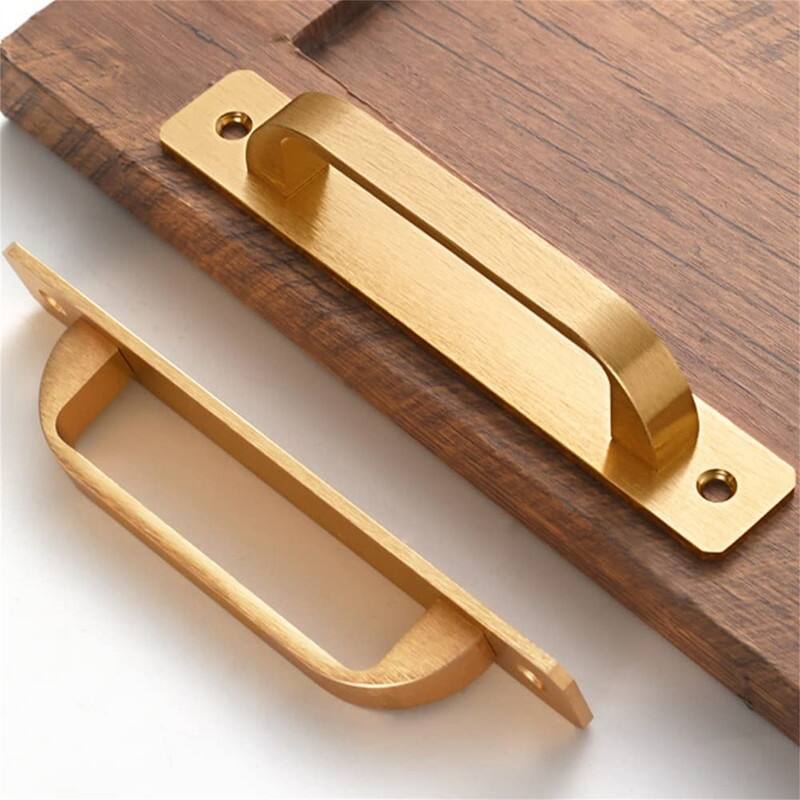 12 Pack 5 Inch Drawer Pulls - 1"L x 1"W - BrushedGold