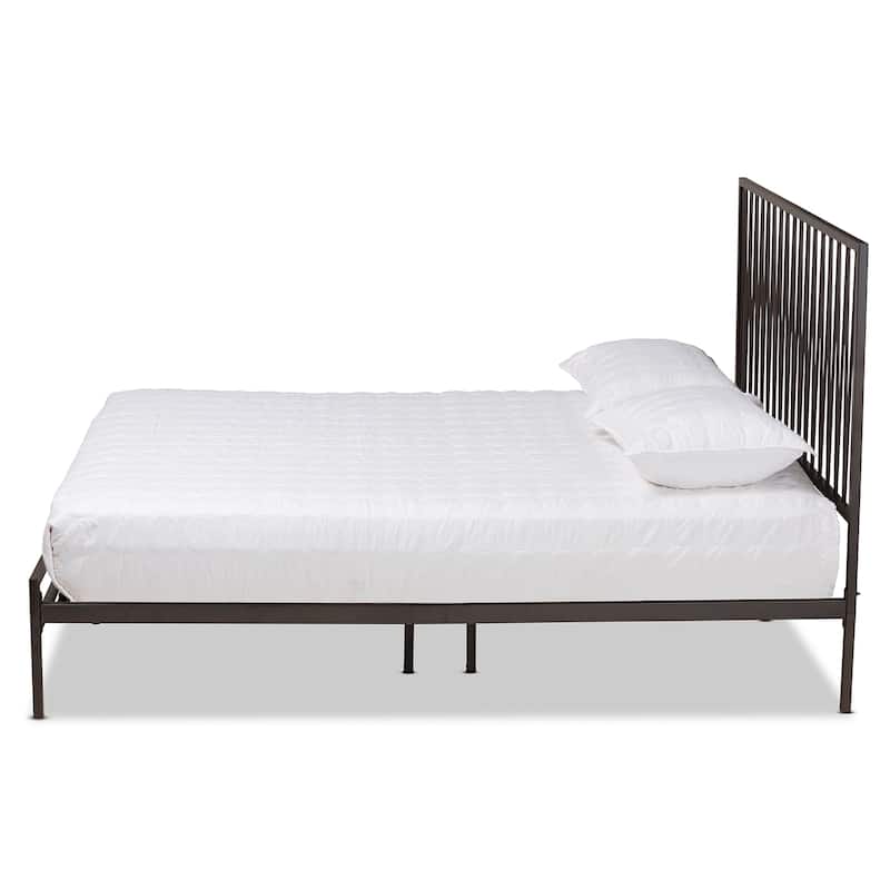 Jeanette Modern and Contemporary Black Finished Metal Platform Bed