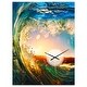 preview thumbnail 5 of 13, Designart 'Colored Ocean Waves Falling Down' Oversized Coastal Wall CLock