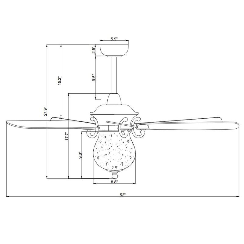 Anisma Anna 28 Inch Mid-Century Modern Style Lighted Ceiling Fan with Remote