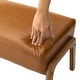 preview thumbnail 50 of 50, Glitzhome 24.5"W Leatherette Accent Stool With Walnut Rubberwood Legs