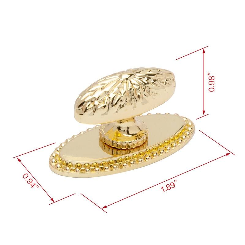 Utopia Alley Megan Cabinet Ring Pull Knob - Vintage Cabinet Polished Gold Hardware with Hand, Pull Knobs 1.9"