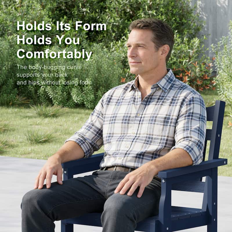 HIPS Patio Dining Chairs Ergonomic All-weather Patio Seats (Set of 2)