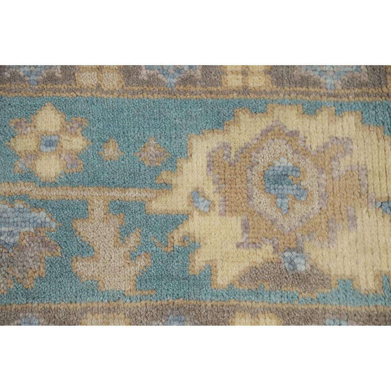 Floral Oushak Indian Area Rug Hand-Knotted Living Room Wool Carpet - 8'0" x 9'9"