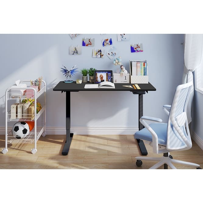 Electric Standing Desk, Dual Motor Adjustable 48x24 Home Workstation - Black