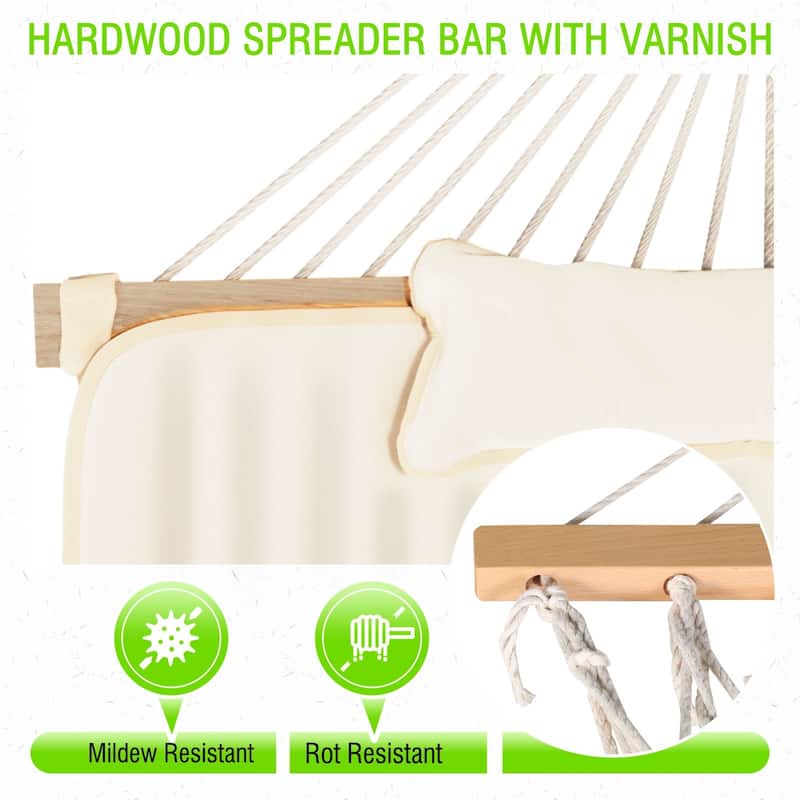 VEIKOUS 12 ft. Quilted Camping Portable Hammock with Stand and Detachable Pillow for 2-Person