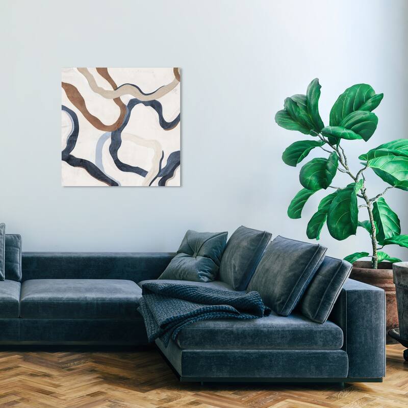 Wynwood Studio Abstract Paths of Life IV White and Cream White Modern & Contemporary Wall Art Canvas Print - 30 x 30