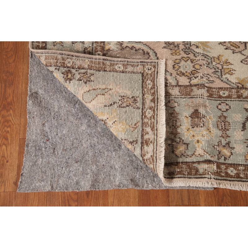 Anatolian Distressed Vintage Area Rug Hand-Knotted Wool Carpet - 5'5"x 8'7"