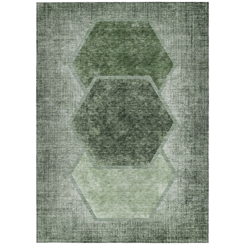 HomeRoots Geometric Transitional Rectangle Outdoor Rug