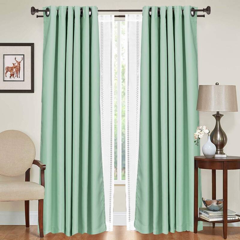 Utopia Alley Wall Mounted Window Treatment Telescoping Double Curtain Rod Set with Classic Cap, 5/8-Inch Diameter, Bronze