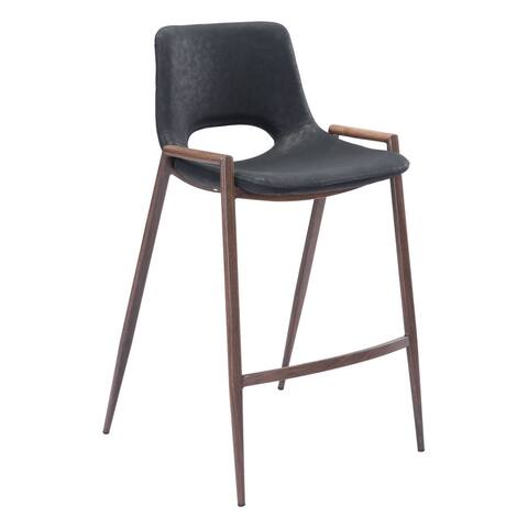 Britley Bay Counter Chair (Set of 2) Black & Walnut